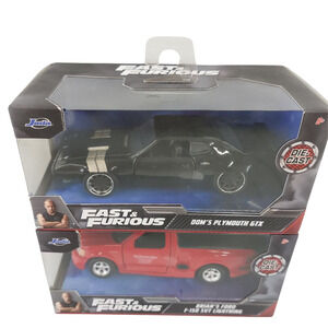 Fast & Furious Die-Cast Cars Dom’s GTX & Brian’s Ford F-150 Lightning Set – New